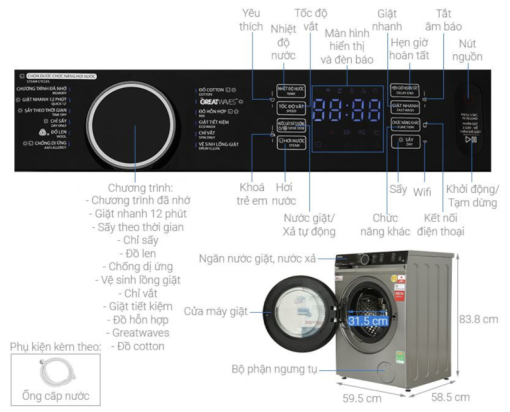 Máy giặt sấy Toshiba Inverter TWD BM115GF4V(SK)